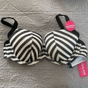 Curvy Kate black & white bikini top 34H (34FF UK)